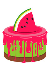 Delicious cake with fresh slice of watermelon.cdr