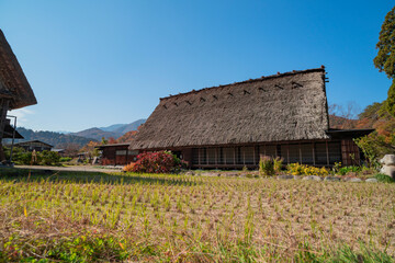 岐阜県白川村　秋の白川郷の風景