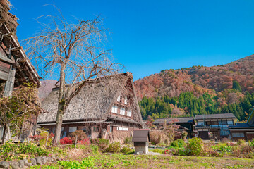 岐阜県白川村　秋の白川郷の風景