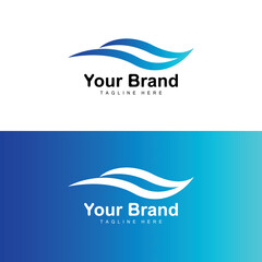 Ocean Wave Logo, Water Wave Design, Brand Design Vector