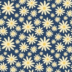 flowers seamless pattern background with daisies