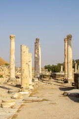 An ancient temple in the Roman ruins of Beth Shean National Park close to Mount Gilboa, the death site of King Saul of Israel