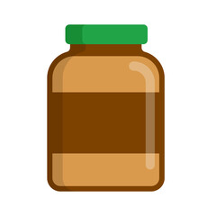peanut butter jar flat vector illustration modern logo icon design isolated on white background