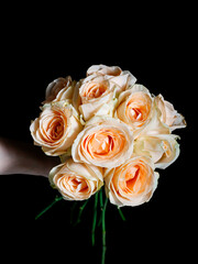 bouquet of roses in a hand