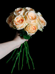 bouquet of roses in a hand