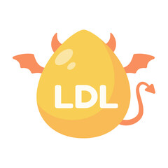 HDL and LDL cholesterol cartoon. Good fat and bad fat accumulated in the body.