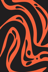 trendy abstract black and orange liquid illustration background