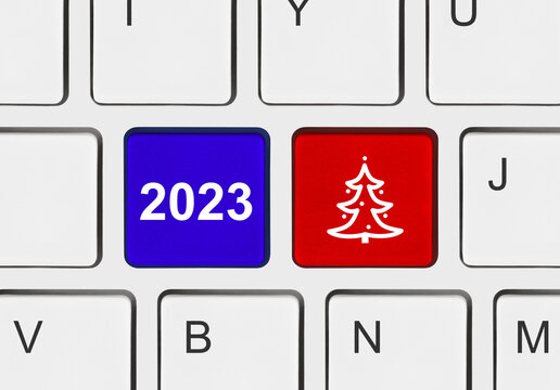 Computer keyboard with Christmas keys