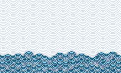 Japanese Seigaiha wave pattern. Chinese, Japanese and Korean pattern background.