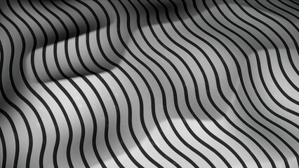 Abstract striped fabric in rippling motion. Motion. Wavy lines pattern of a moving cloth.