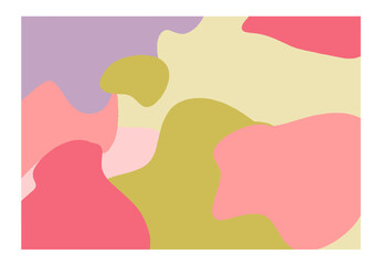 Abstract vector shapes wall art. Abstract creative backgrounds in minimal trendy style. Collage Landscape in bright colors in contemporary style.