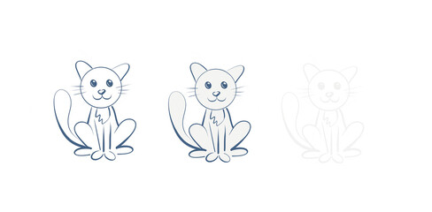 Cats line art no background