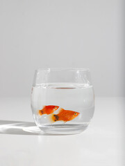 a goldfish in a fish tank