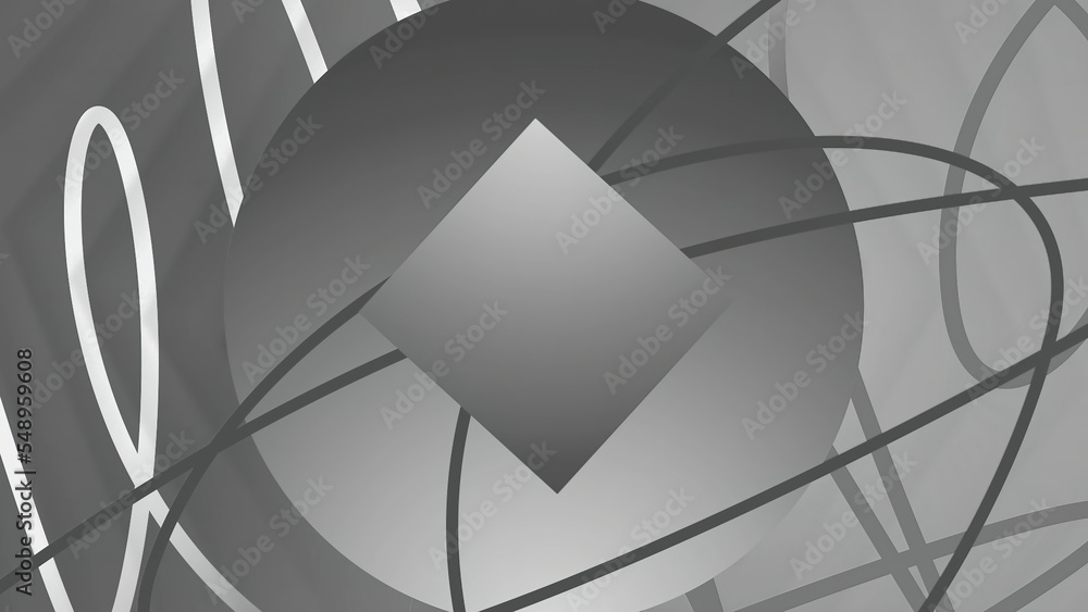 Poster monochrome shapes in geometric pattern. motion. motion of simple shapes and lines looking like pen s