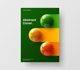 Multicolored 3D spheres corporate identity illustration. Minimalistic presentation vector design layout.