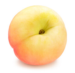 Red and Yellow Peach fruit isolated on white background, White Peach fruit on white With clipping path.