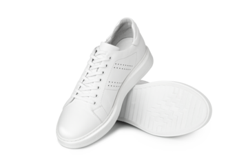 Full White Sneakers isolated on transparent background