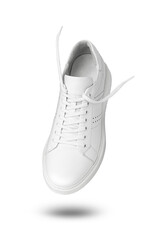 Full White Sneakers isolated on transparent background