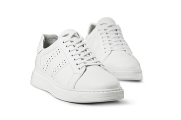 Full White Sneakers isolated on transparent background