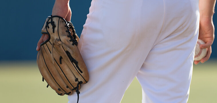 Baseball Pitcher Ready To Pitch In Baseball Game, College Softball Player