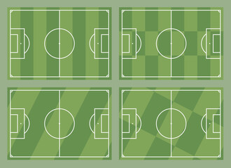 Football field or soccer field background. Vector green court to create a game.