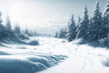 Fototapeta na wymiar winter forest landscape