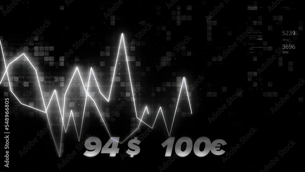 Poster changing neon chart with numbers. motion. exchange rates with moving chart. glowing diagram and diag
