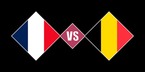 France vs Belgium flag concept. Vector illustration.