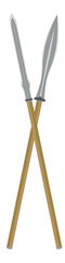 Cross Stick Spear War Lance Weapon Two Side Sharp