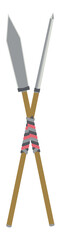Cross Stick Spear War Lance Weapon Two Side Sharp