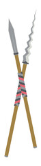 Cross Stick Spear War Lance Weapon Two Side Sharp