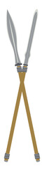 Cross Stick Spear War Lance Weapon Two Side Sharp