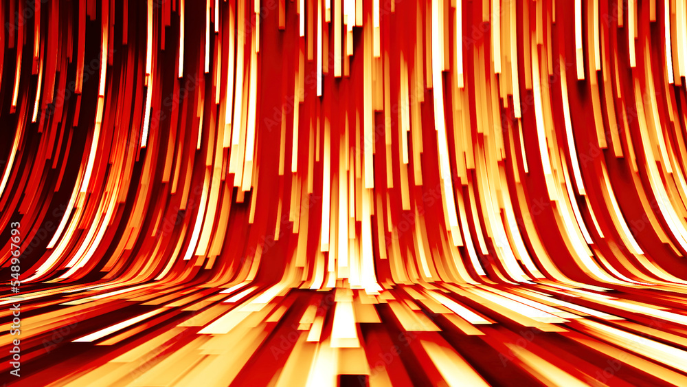 Poster background of moving curved stream of lines. motion. lines move in curved flow with optical angle. 3
