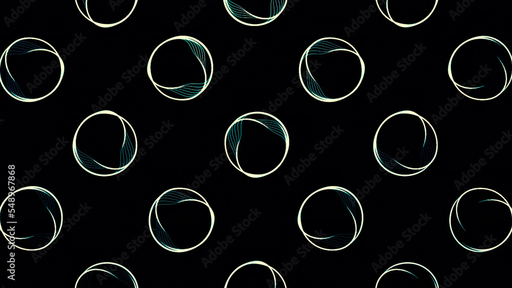 Poster background with pulsating rings on isolated background. motion. minimalistic rings with vibrating ed