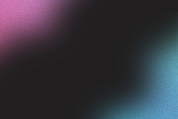 abstract noisy blur black, magenta and blue background with copy space