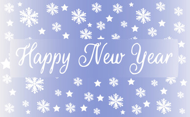 Naklejka na ściany i meble New Year decorative background with snowflakes and stars