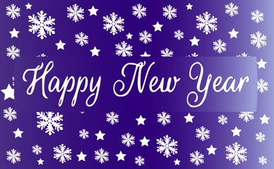 Fototapeta na wymiar New Year decorative background with snowflakes and stars