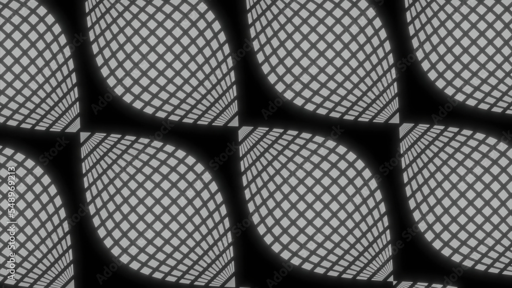 Poster moving pattern with retro 3d lines. design. abstract floral lines move on black background. lines wi