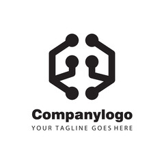 simple black machine learning for logo company template