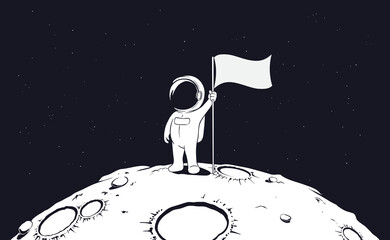 Astronaut set the flag on Moon - 548969865