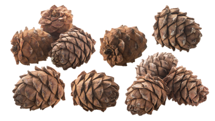 Ripe Pine cones (Pinus sibirica), a source of pignoli nuts,  isolated png