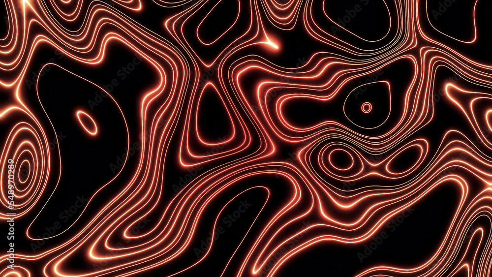 Poster psychedelic liquid pattern with lines. design. beautiful lines move in oval pattern. liquid lines mo