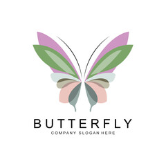 Butterfly Logo Design, Beautiful Flying Animal, Company Brand Icon Illustration, Screen Printing, Salon