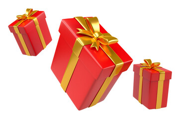 Christmas gift boxes in cartoon 3d render