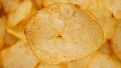Craft potato chips top view