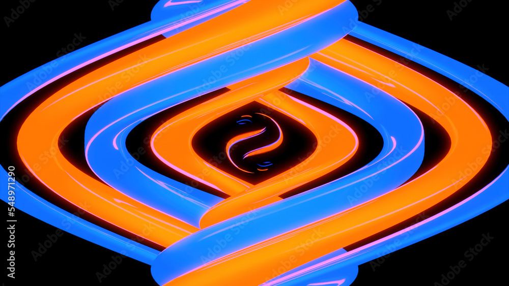 Poster pulsating spiral of colorful lines. design. colorful spiral of vertically twisted lines. lollipop-st