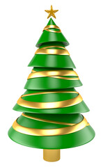 Christmas tree in 3d render cartoon