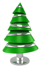 Christmas tree in 3d render cartoon