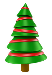 Christmas tree in 3d render cartoon