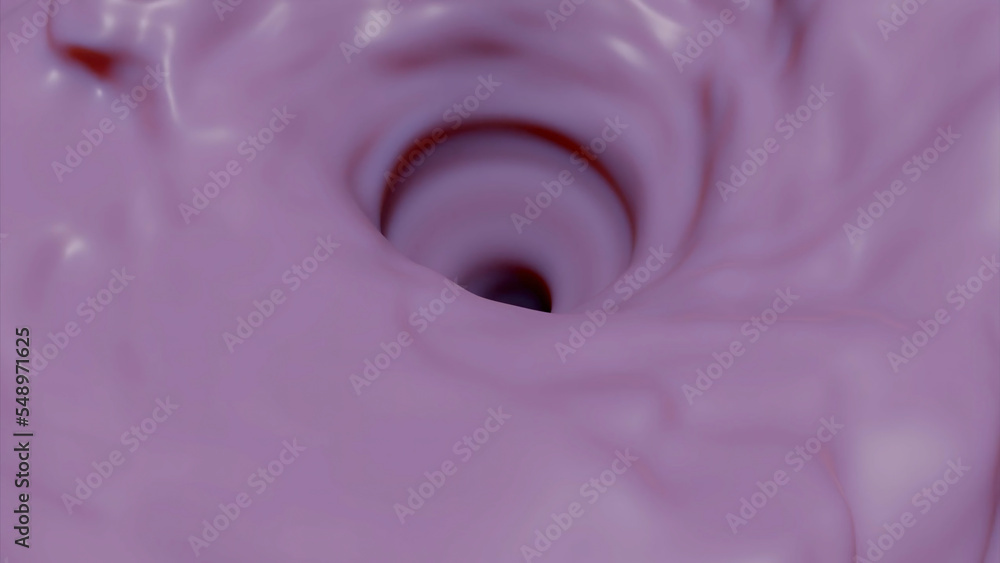 Poster whirlpool with liquid. design. 3d animation with liquid whirlpool and black hole. moving dense liqui